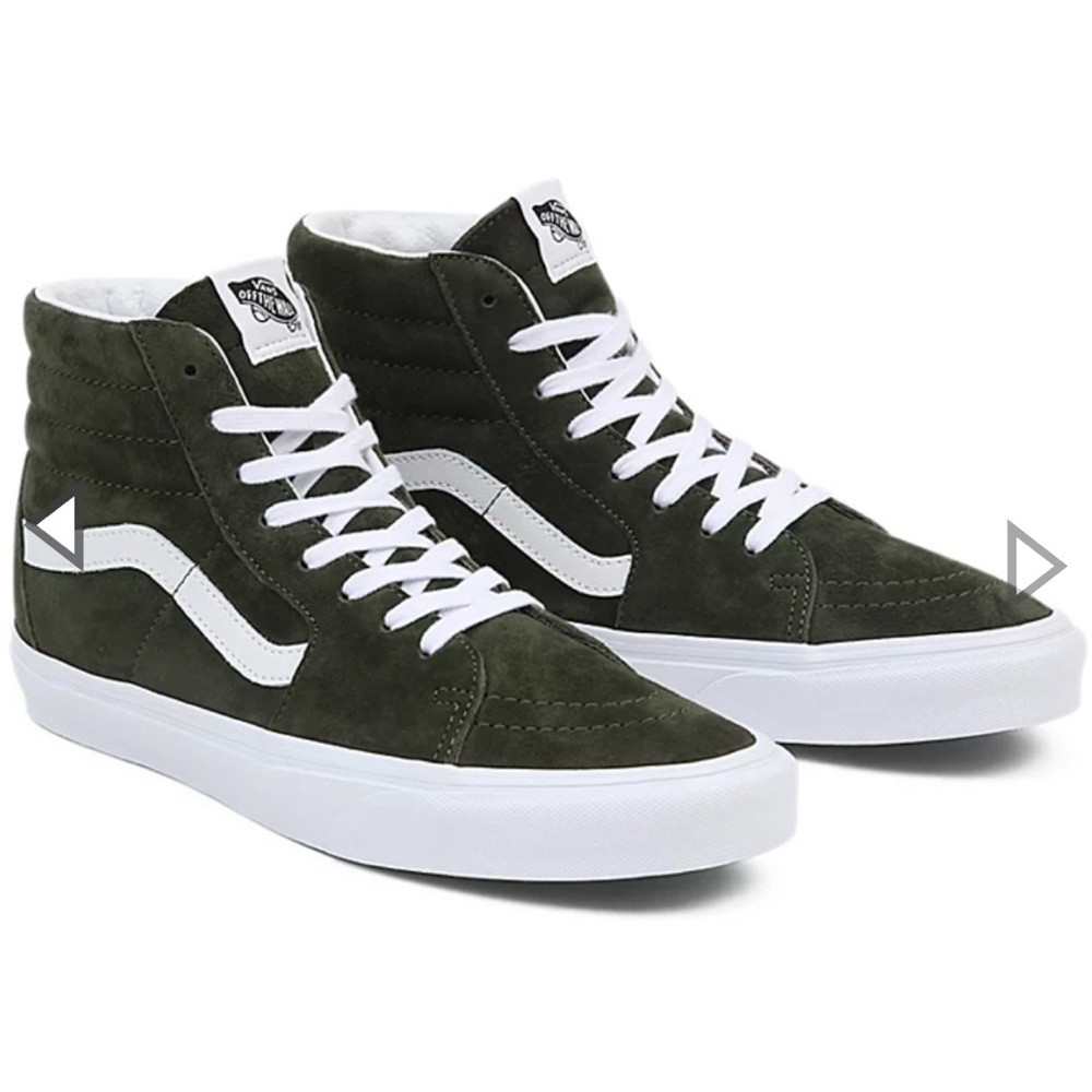 Vans Men's High-Top Sneakers - Dark Green and White